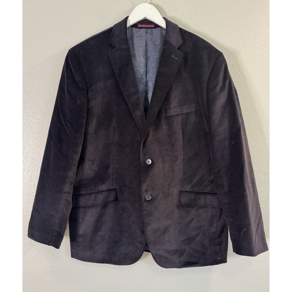 Johnston & Murphy Black Velvet Blazer Sport Coat Dinner Jacket Mens XL